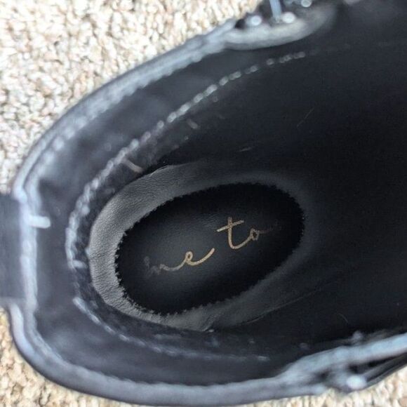 Me Too Black Wedge Ankle Boots | Women’s 7.5 | Vegan Leather Zip Booties - Picture 5 of 8